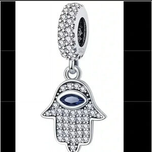 S925 Stamped Sterling Silver Hamsa Hand Charm
